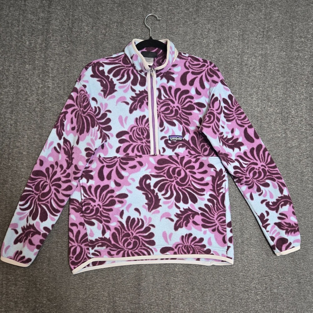 Patagonia Synchilla Floral‎ Multicolor 1/2 Zip Fleece Jacket XL Cozy Pullover